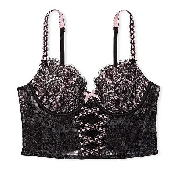 VS Dream Angels Black Lace Corset Bra NWT - Picture 3 of 8